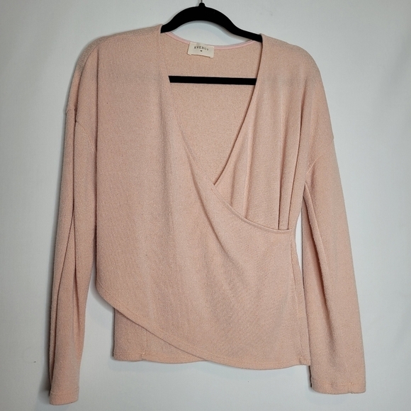 Everly Pink Crossover Long Sleeve Top - Picture 3 of 11